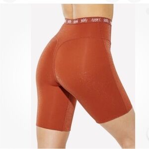 YITTY Spotlight Shaping High Waist‎ Shorts Shimmered Baddest Brown Size M